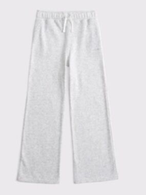 abercrombie kids Light Heather Gray Wide-Leg Sweatpants